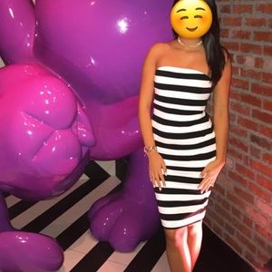 Black and white stripped dress